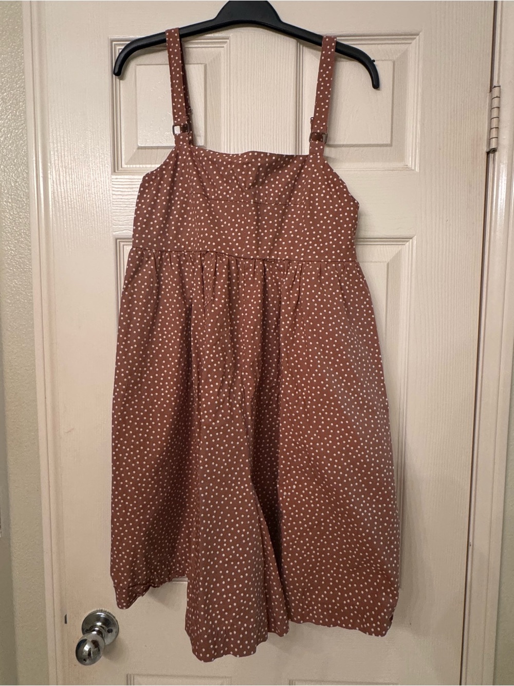 Maeve by Anthropologie Polka Dot Brown Sundress with Adjustable Straps